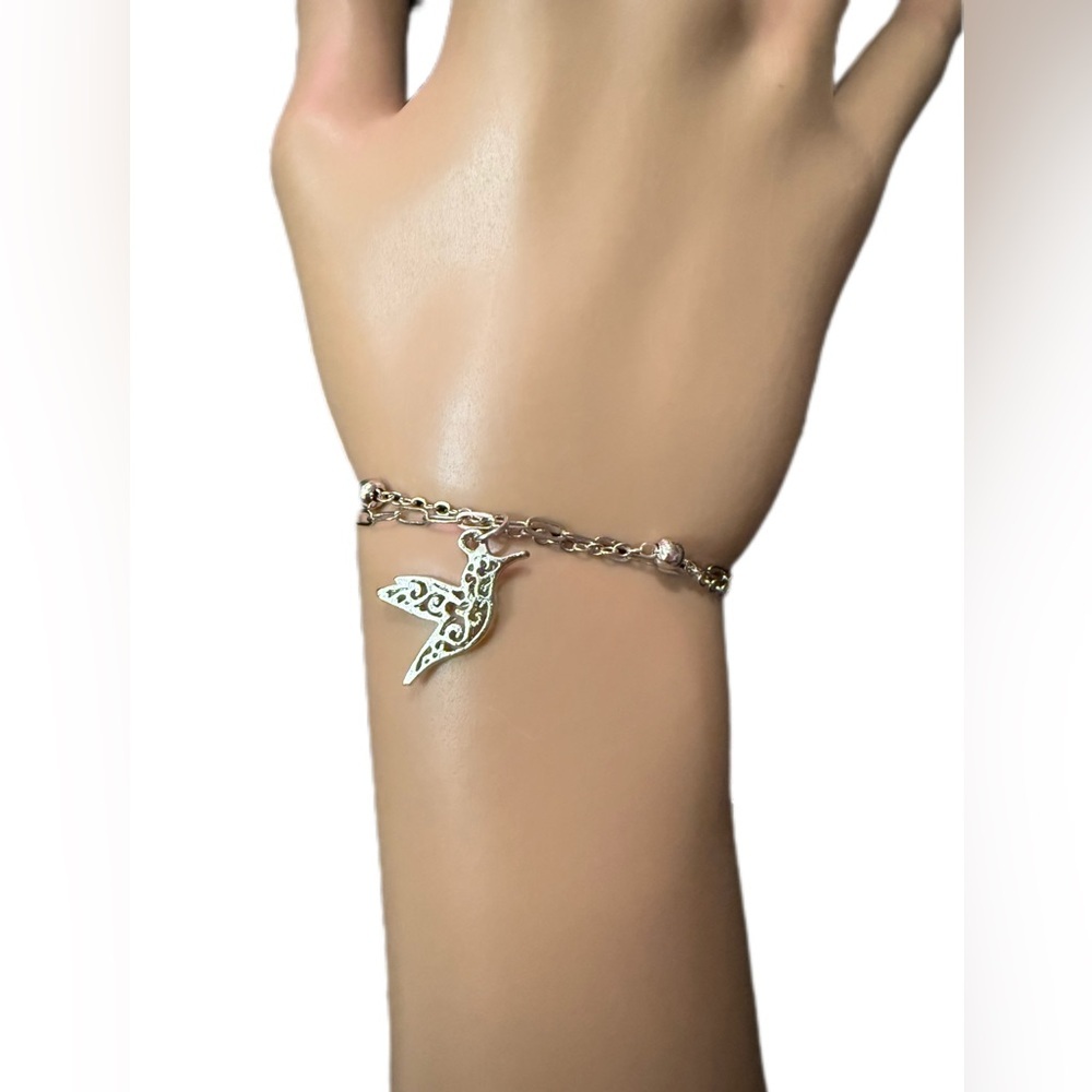 Elegant Silver Hummingbird Fashion Bracelet